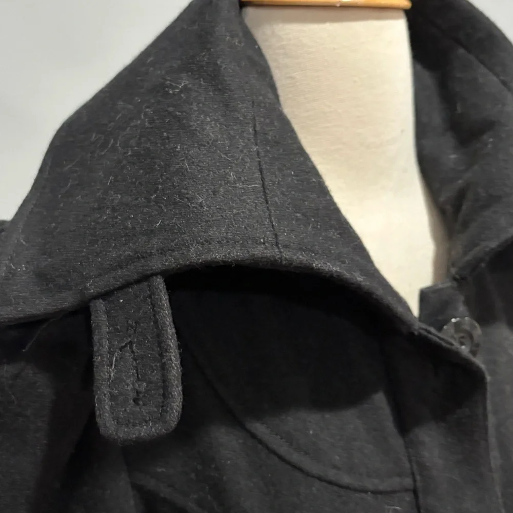 Anthropologie Black A-Line Wool Coat
